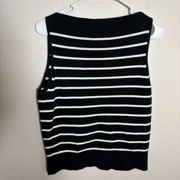 Banana Republic Tank Top Women's Medium Knit Striped Sleeveless Boxy Sweater - Picture 4 of 8